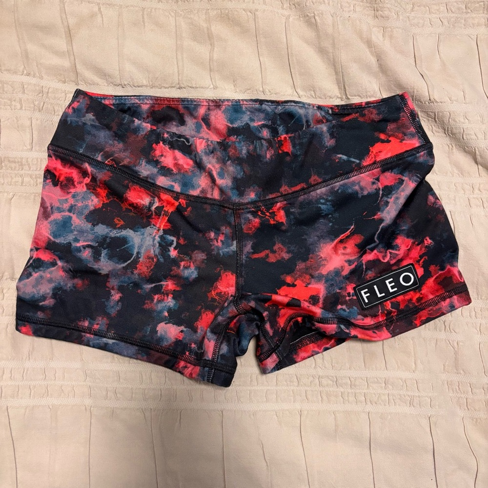 Fleo Red and Black Athletic Shorts